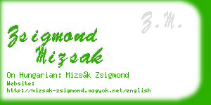 zsigmond mizsak business card