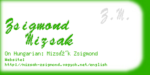 zsigmond mizsak business card